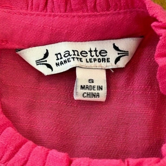 💐 Nanette Lepore Fuchsia Flutter Sleeve Blouse NWT - Picture 8 of 10